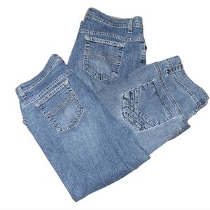 Size 16 bundle of THREE cropped denim blue jeans. Bandolino and Denim & Co